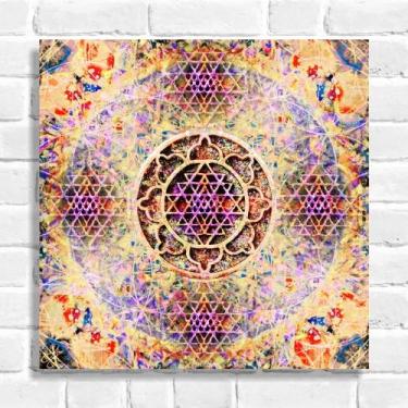 Imagem de Quadro Decorativo Mandala Sri Yantra in Lótus - Arte Aqui, 20x20cm