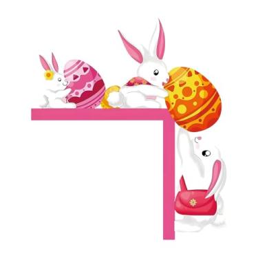 Imagem de BLWOTMOR Enfeite de Canto de Madeira para Porta, com Estampa de E Ovo, Ideal para a Páscoa. Fácil de Instalar E Perfeito para Casa E Cozinha, Style a, Tamanho real