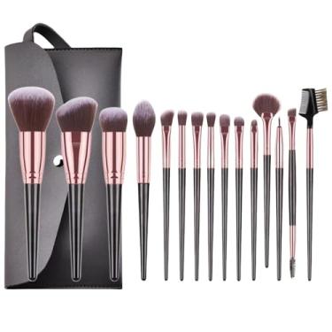 Imagem de Conjunto de pincéis de maquiagem, corretivo profissional de base em pó, kit de ferramentas de maquiagem para sombra, 15 peças, cosméticos para sombra de olhos para sobrancelhas, kit de pincéis de