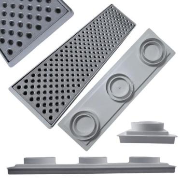 Imagem de Ralo Alumínio Perfurado para Laje 15x50 Quintal Varanda Sacada Anti In