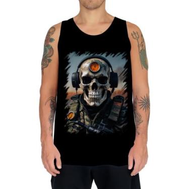 Imagem de Camiseta Regata Caveira Militar Logo Guerra 4 - Kasubeck Store®, INF 0