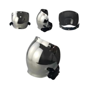 Imagem de Capacete De Motocicleta Vintage Com Viseira Bolha, Aberto, Articulado,