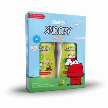 Imagem de Kit cottonbaby snoopy sh+cond 200ml gotas camomila