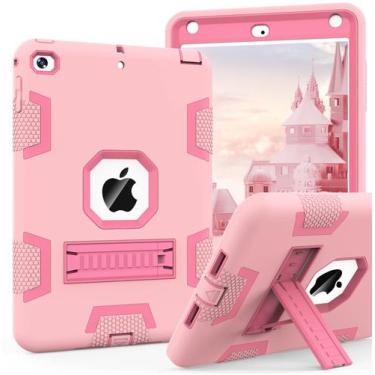 Imagem de Capa CCMAO iPad mini 5/4 à prova de choque rosa híbrida para crianças