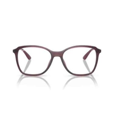 Imagem de Armação de Grau Ray-Ban Quadrado Borgonha Translúcido 0RX7234L 5394  53-Feminino