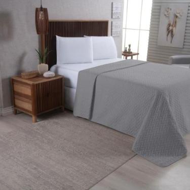 Imagem de Cobre Leito Requinte Queen Matelado Ultrassônico Cinza - Home Fernande