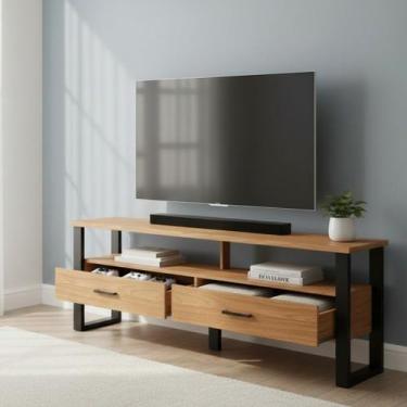 Imagem de Rack para TV até 55 Polegadas Estilo Industrial 1,40m com Gaveta 100% 