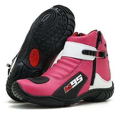 Imagem de BOTA MOTOCICLISTA DE COURO AS95 095 ROSA BRANCO (42, 095 ROSA BRANCO)