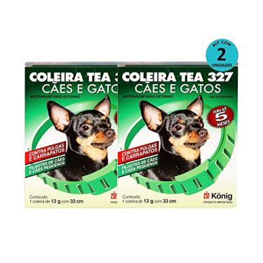 Imagem de Kit Coleira Contra Pulgas E Carrapatos TEA 327 Cães Pequenos König 13g C/ 33cm C/ 2 unidades