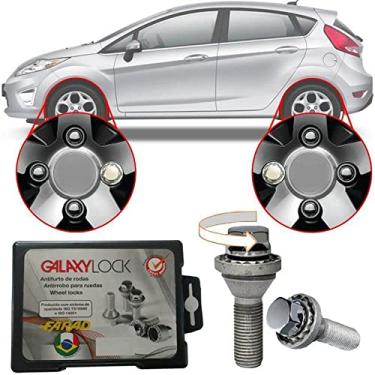 Imagem de Trava Antifurto Anti Roubo de Roda Parafuso Porca Farad Galaxylock Ford Fiesta Hatch New 2012 à 2018 Com Mais de 10.000 Segredos HA/M