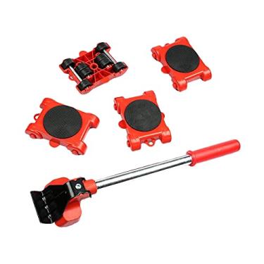 Imagem de Elevador de móveis para serviço pesado | Rolos de rodas de transporte e conjunto de alavancas | Kit de ferramentas para mover móveis pesados para geladeiras freezers armários baús