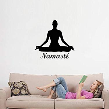 Imagem de Adesivo de parede frase Namastê tam 50cmx50cm