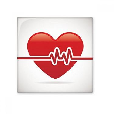 Imagem de Design de padrão de eletrocardiograma de coração, azulejo de cerâmica, decalque brilhante, pedra adorna de tijolos esmaltados