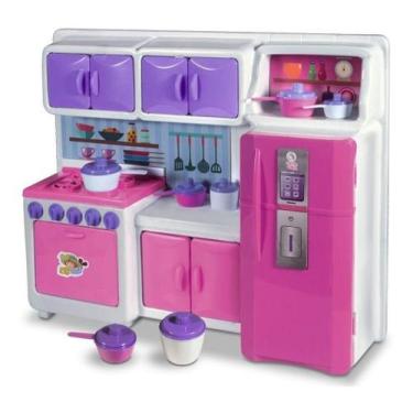 Imagem de Cozinha Fogão Infantil Brinquedo Menina Completa Grande Rosa - Shopbr