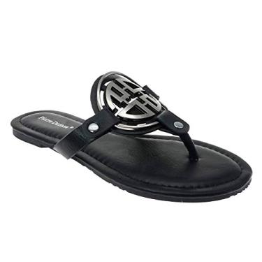 Imagem de Pierre Dumas Sandália feminina Limit-24 Vegan Slide Thong, Preto, 5.5