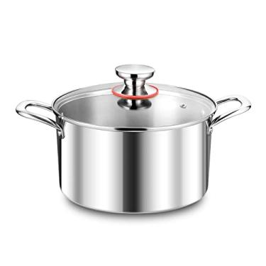 Imagem de Herogo Panela de 5 Litros, Tripla Camada, Aço Inoxidável 18/10, Tampa de Vidro, Lavável na Lavadora