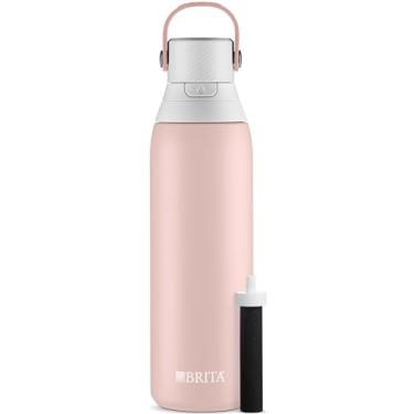 Imagem de Brita Garrafa de água de filtragem premium de aço inoxidável, livre de BPA, substitui 300 garrafas de água de plástico, o filtro dura 2 meses ou 40 galões, inclui 1 filtro, acessórios de cozinha, rosa