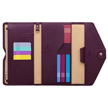 Imagem de ZOPPEN Carteira de viagem multiuso com bloqueio de RFID para passaporte Porta-cartão de vacina e passaporte, combo organizador de documentos com três dobras, essenciais para viagem, One Size