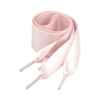 Imagem de Smooth Satin Wide Shoe Laces Ribbon Shoelaces For Sneakers Boots (Color : Pale pink)