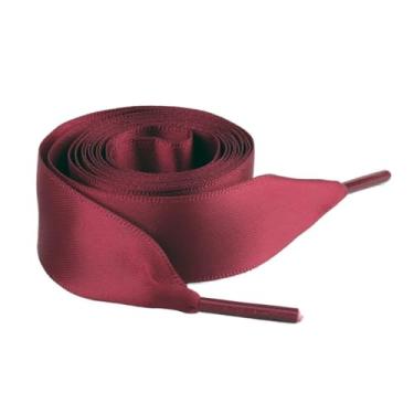 Imagem de 1Pair 2CM Width Flat Ribbon Shoe Laces Rubber Sneakers Silk Satin Shoelace Boot Shoelaces (Color : 10 Wine Red, Size : 150cm)