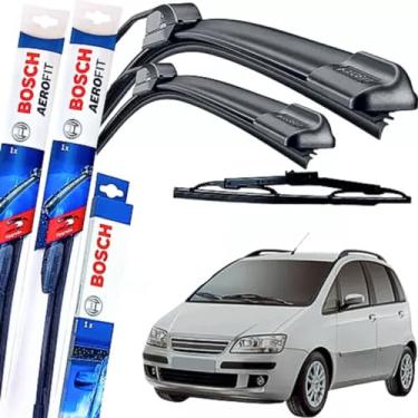 Imagem de Par Limpador Parabrisa Palheta Paleta Dianteira Traseira Bosch Aerofit IDEA GANCHO 2005 À 2010