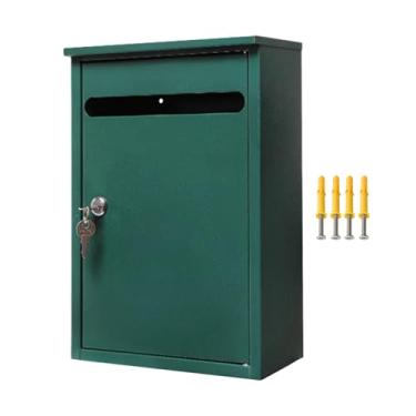 Imagem de XLWLLNJ Caixa de Correio com Fechadura Montada Na Parede, Caixa de Coleção de Sugestões, Caixa de Armazenamento Resistente à Ferrugem, Caixa de Relatório, Verde