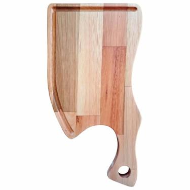 Imagem de Tábua de Corte para Servir Churrasco Carnes e Espetinho em Madeira de Eucalipto Maciço com Óleo Mineral - Cutelo 24x45cm
