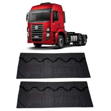 Imagem de Cortina 2 pçs  VW Constellation Cetim - JCS Acessórios, Preto