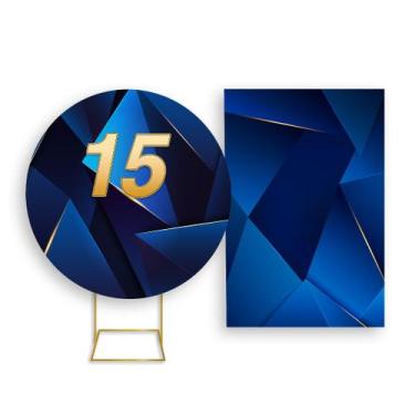 Imagem de Painel De Festa Redondo 1,50x1,50 + Painel Vertical 1,50x2,20 - 15 Ano