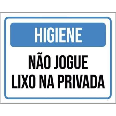 Imagem de Kit 5 Placas Higiene Não Jogue Lixo Privada 36X46 - Sinalizo