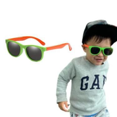 Imagem de Óculos de Sol Clássico Infantil Verde e Laranja - Polarizado UV400 - D