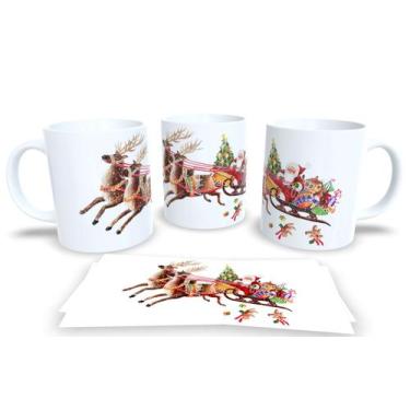 Imagem de Canecas de Porcelana Personalizadas Papai Noel - Estampa Sublimada, Mo