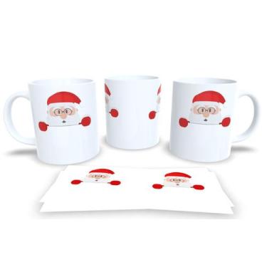 Imagem de Canecas de Porcelana Personalizadas Papai Noel 3 - Estampa Sublimada, 