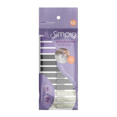 Imagem de Prendedores de plastico multiuso 12 pecas - simplo lilas