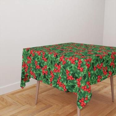 Imagem de Toalha De Mesa Quadrada 4 Lugares Tecido Oxford Natalina Folhas TL62 -