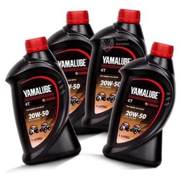Imagem de Óleo 4t 20w50 Yamalube Mineral Kit Com 4 Litros