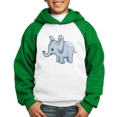 Imagem de Moletom Infantil Elefante Bebê - Foca na Moda, Branco, Verde, 6