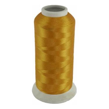 Imagem de Linha Bordar 100% Poliéster 120g Cone 4000m Cor Ouro Dourado - Qian Su