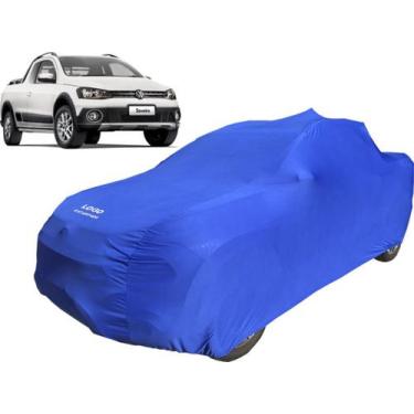 Imagem de Capa Automotiva Vw Saveiro Cross Tecido Helanca Cor Preta - Mz, Azul