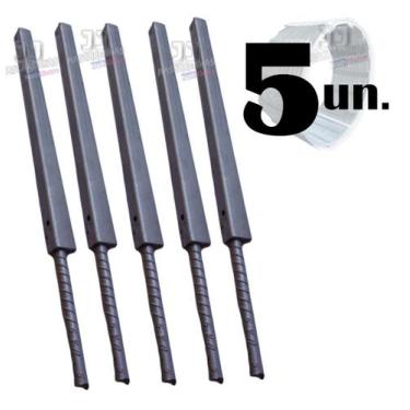 Imagem de Kit 5 Poste para fixação para concertina 30cm concretar - JJ