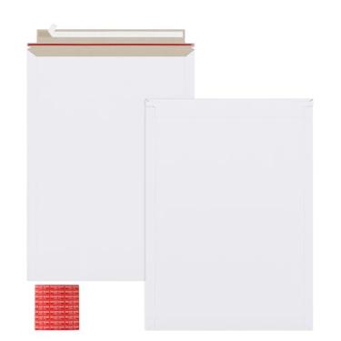 Imagem de zmybcpack Pacote com 25 envelopes grandes de 33 x 45 cm para documentos fotográficos autoselados, envelopes de papelão branco para CD, fotos, documentos