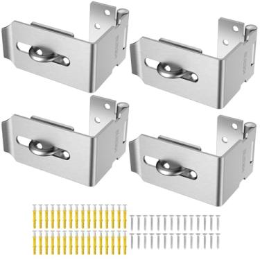 Imagem de Anobeyi Trava de ferrolho de porta, cadeado de 90 graus, trava de armário de arquivo de segurança de aço inoxidável 304 para cadeado, trava de ferrolho de ângulo reto para galpão, caixa, armário,