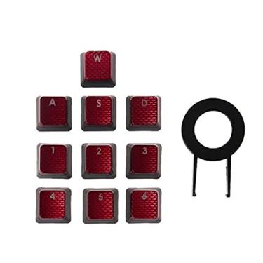 Imagem de XHSESA 10 teclas de substituição para teclados mecânicos Corsair K70 K65 K95 G710 RGB Strafe (vermelho)
