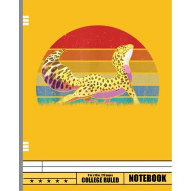 Imagem de Vintage Leopard Gecko Animal Notebook: Reptile Composition Book Gift for Gecko Pet Owners, 8 x 10 in., 120 Wide Ruled Pages