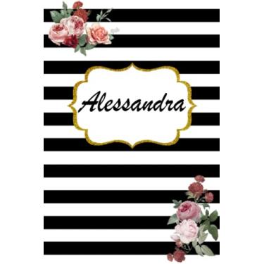 Imagem de Alessandra: Classic Floral Personalized Notebook/Journal/ Log Book/ Planner With Name, 110 pages of your selected paper, planner. Size: 6” x 9”