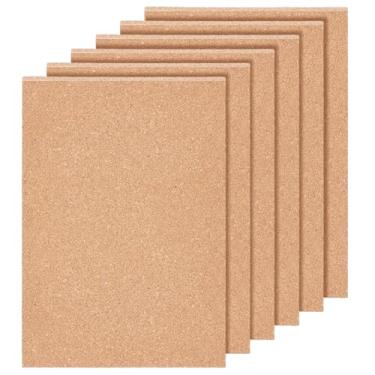 Imagem de BENECREAT 6 peças, folha de cortiça, placa de cortiça marrom arenosa de 30,5 x 20 cm, porta-copos de cortiça isolados, para almofadas quentes de cozinha, porta-copos e cenários de anúncio, 6 mm de