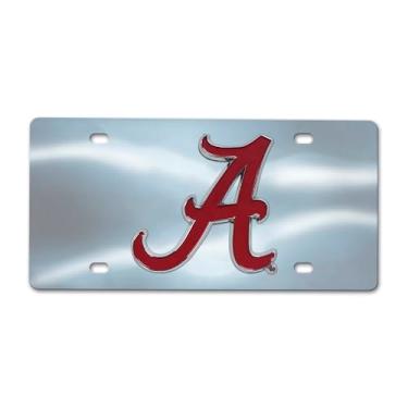 Imagem de FANMATS NCAA Alabama Crimson Tide Placa de licença fundida, cromada, 15 x 30 cm