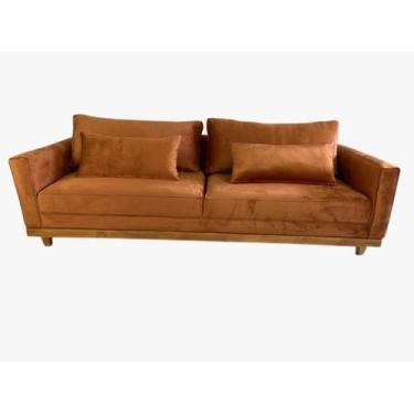 Imagem de Sofá Chesterfield London 2,30m Suede Terracota - NOVO ENCANTO 
