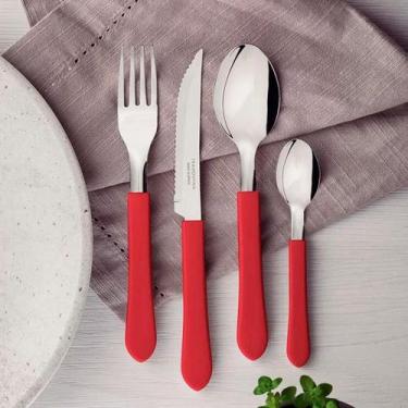 Imagem de 24 garfo Garfo Leme Tramontina VERMELHA 