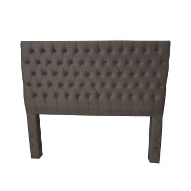Imagem de Cabeceira Cama Queen Estofada Capitonê Creta 1,60m Veludo Marrom